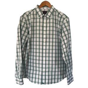 UNTUCKit Shirt Green White Checkered Wrinkle Free Slim Long Sleeve Button SZ XL